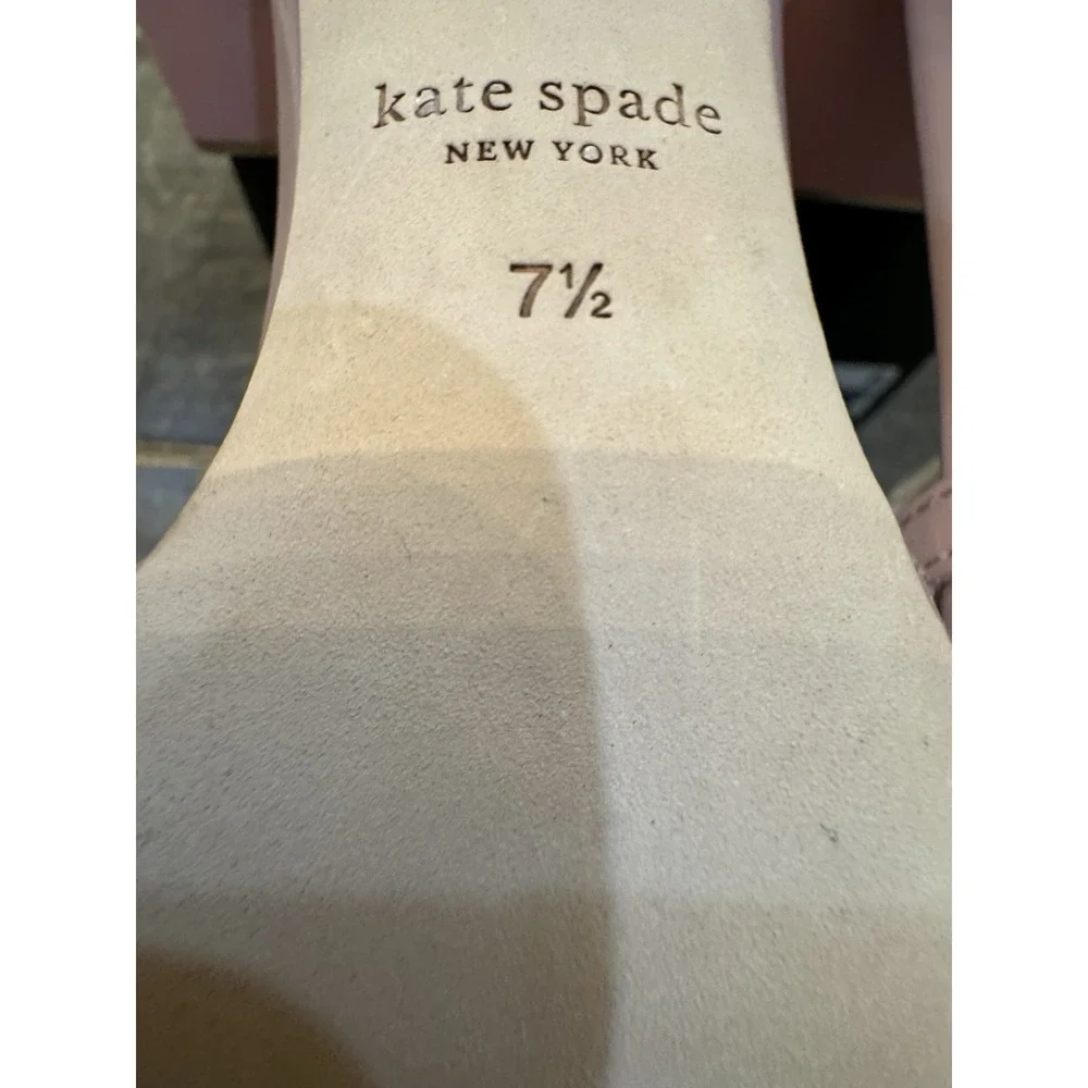 Kate Spade New York Women's Simona Kitten Heel‎ Bow Pink Patent Size 7.5 Slide